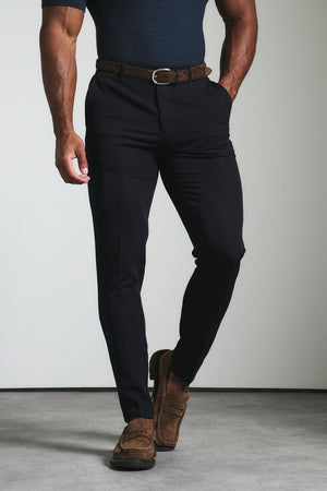 Muscle Fit Essential Trousers in Navy