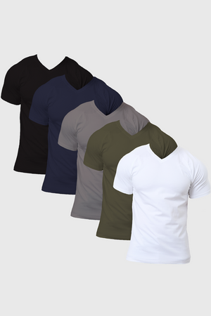 Muscle Fit Foundation V-Neck 5-Pack - TAILORED ATHLETE - ROW