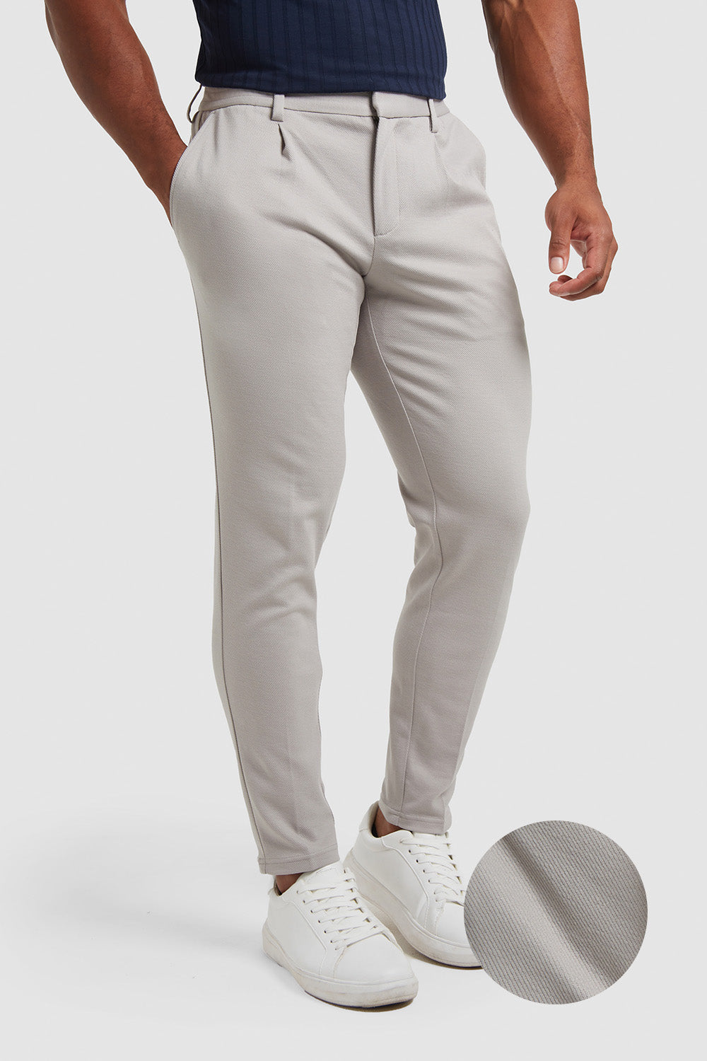 Twill Trousers in Smoke Grey - TAILORED ATHLETE - ROW