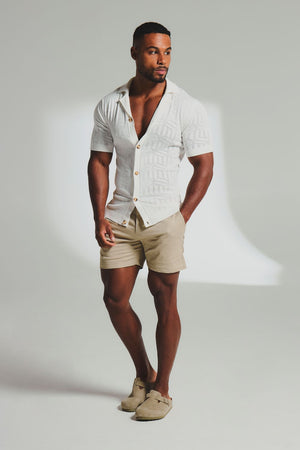 Smart Chino Side Adjuster Shorts in Stone
