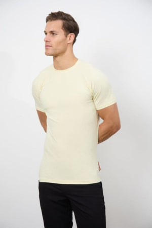 Muscle Fit Crew Neck T-Shirt in Lemon - TAILORED ATHLETE - ROW