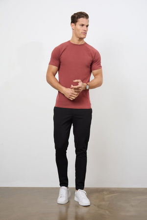 5 Pack Muscle Fit Crew Neck T-Shirt in Faded Terracotta/ Dusty Lilac/ Blue/ Sage/ Sand - TAILORED ATHLETE - ROW