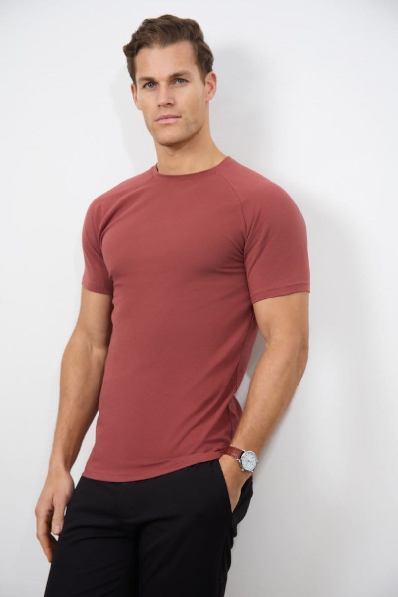 Muscle Fit T-Shirt in Faded Terracotta - TAILORED ATHLETE - ROW