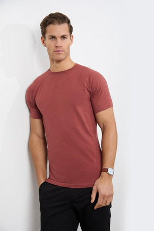 5 Pack Muscle Fit Crew Neck T-Shirt in Faded Terracotta/ Dusty Lilac/ Blue/ Sage/ Sand - TAILORED ATHLETE - ROW