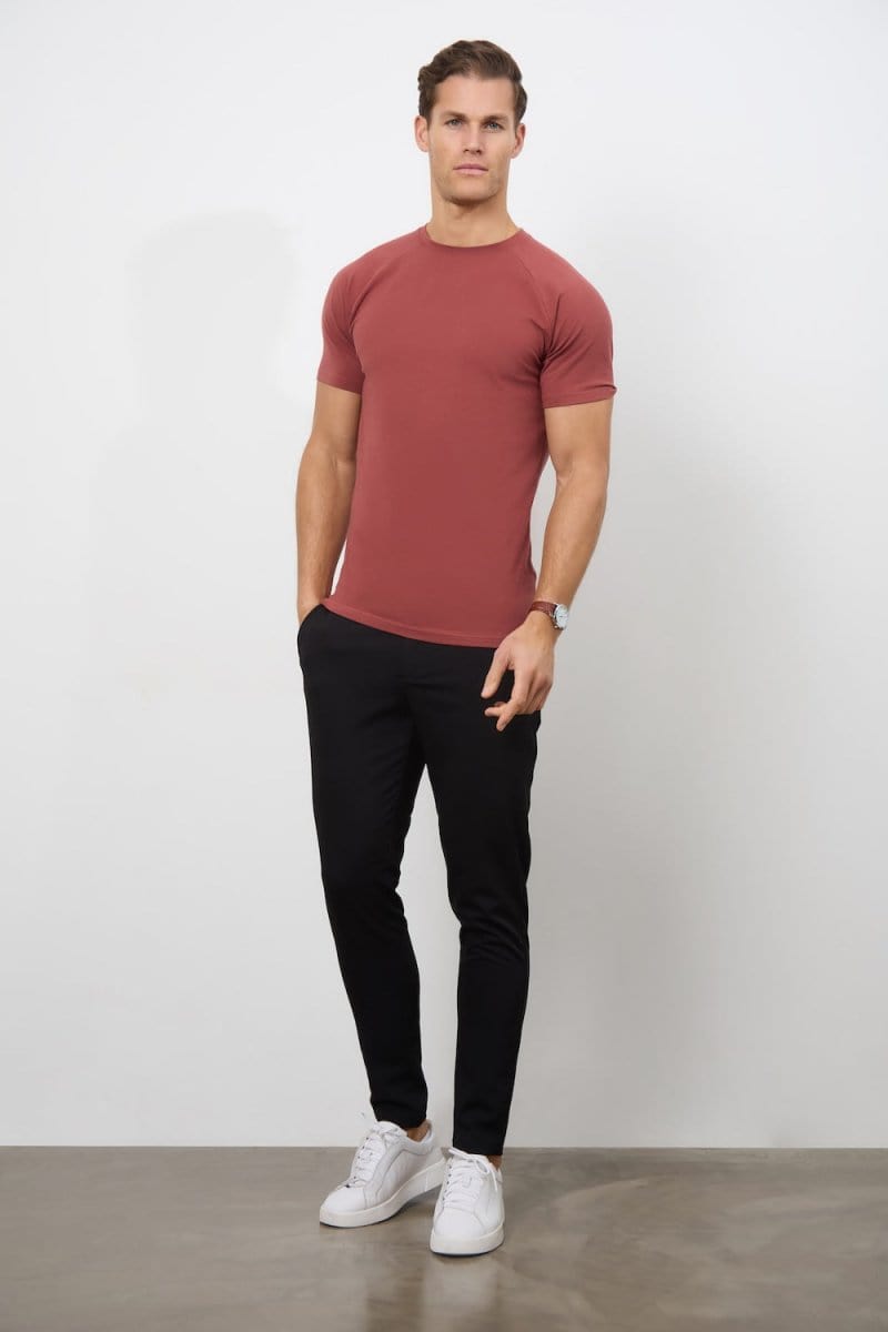 5 Pack Muscle Fit Crew Neck T-Shirt in Faded Terracotta/ Dusty Lilac/ Blue/ Sage/ Sand - TAILORED ATHLETE - ROW