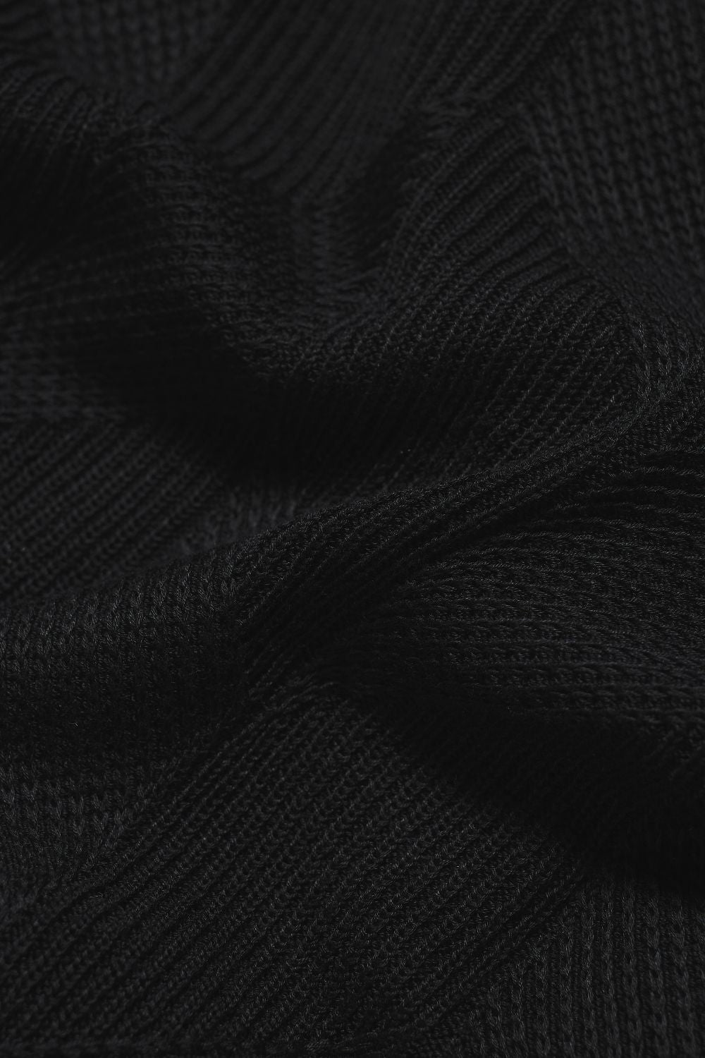 Mercerised Cotton Textured Knitted Shirt in Black