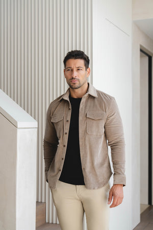 Cord Overshirt in Mole