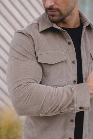 Cord Overshirt in Mole