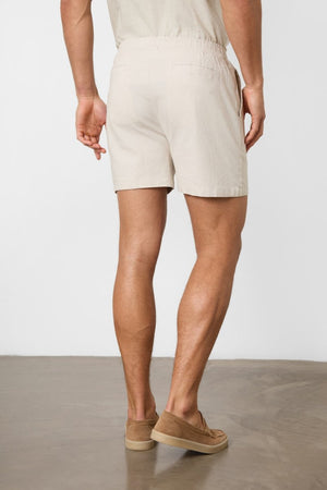 Linen Blend Shorts in Stone - TAILORED ATHLETE - ROW