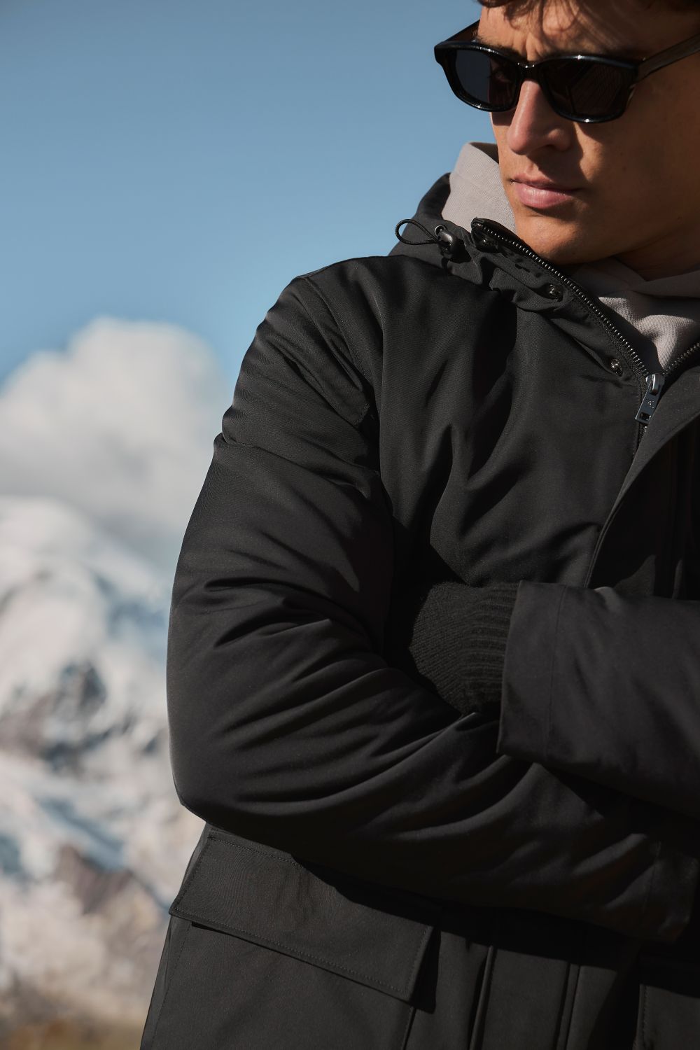 Shower Resistant Padded Parka in Black