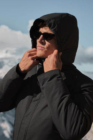 Shower Resistant Padded Parka in Black