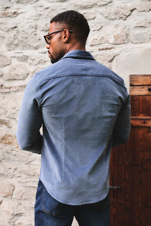 Cord Overshirt in Slate Blue