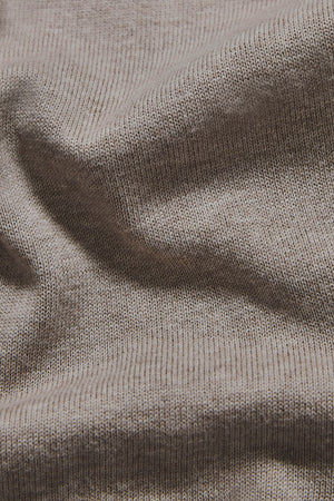 Pure Cotton Knitted Crew Neck Jumper in Neutral Marl