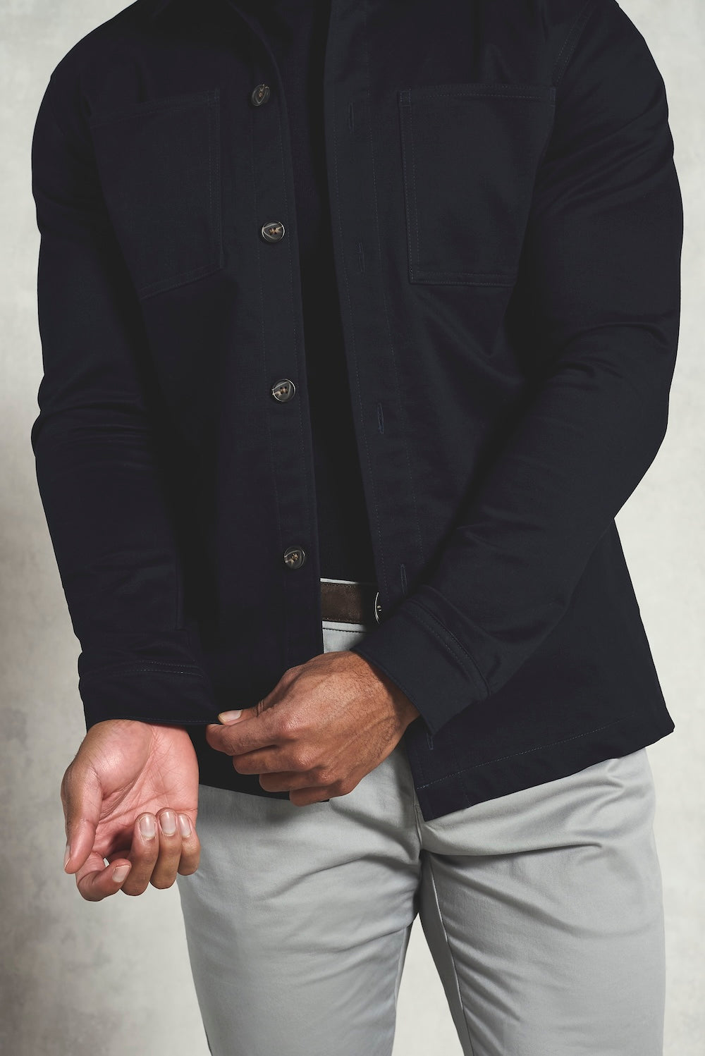 Cotton Rich Overshirt in Navy