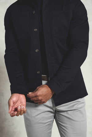 Cotton Rich Overshirt in Navy
