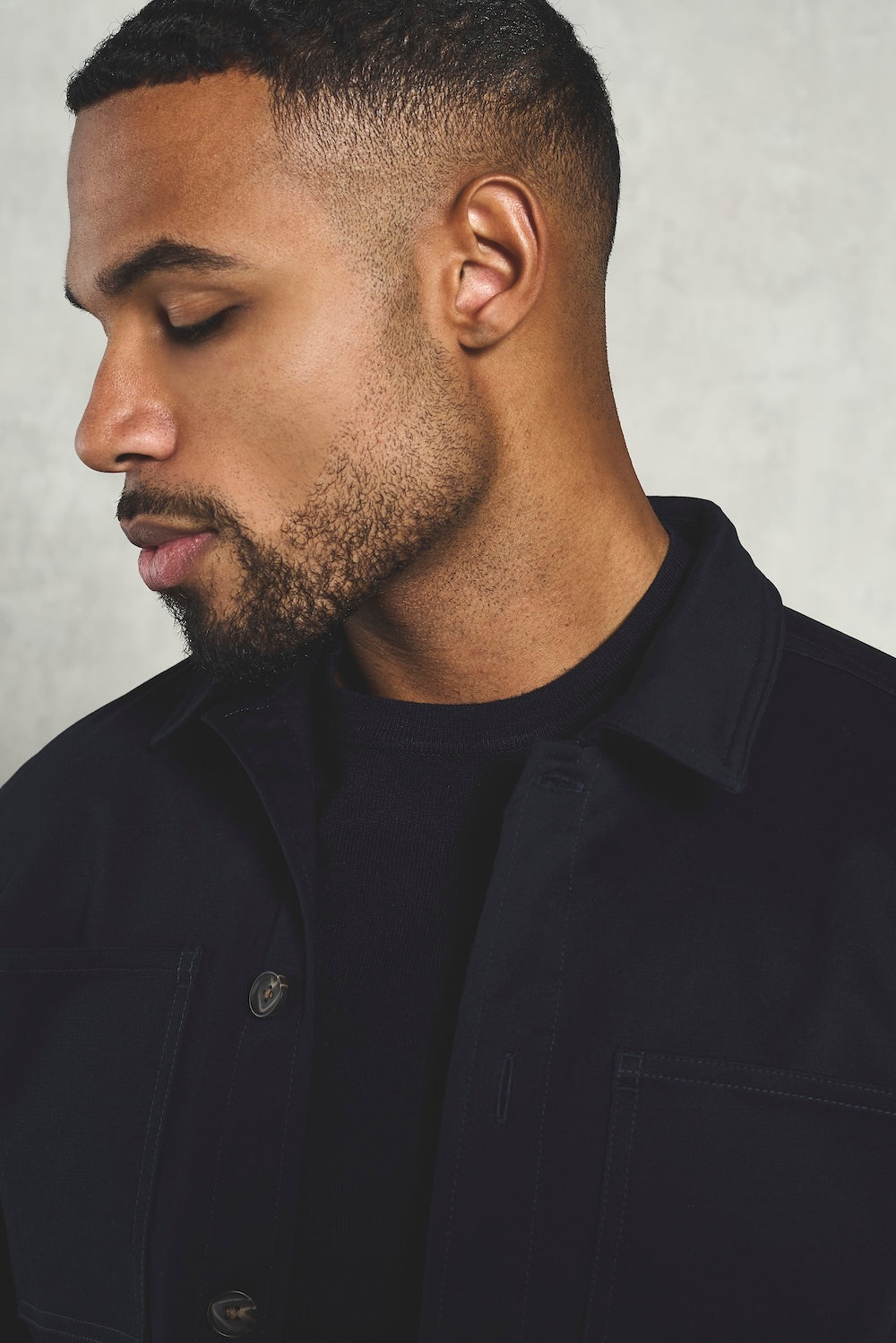 Cotton Rich Overshirt in Navy