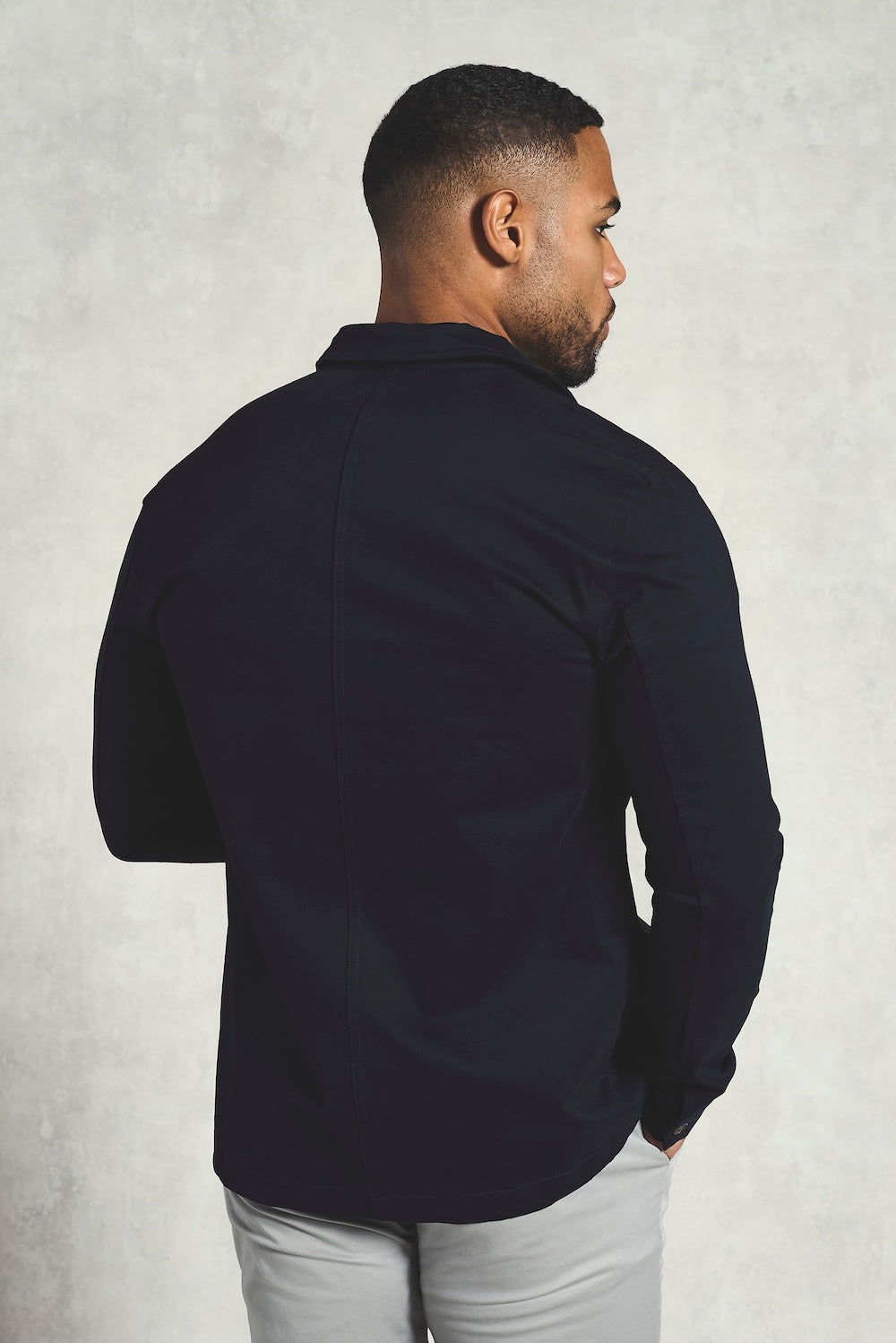 Cotton Rich Overshirt in Navy