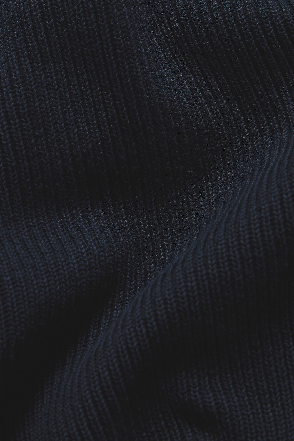 Cotton Textured Knitted Half Zip Polo Shirt in Navy