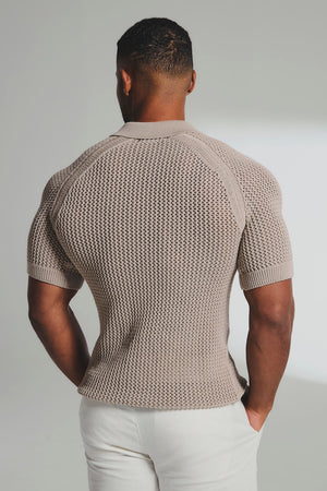 Crochet Knitted Shirt in Neutral
