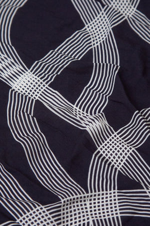 Printed Shirt in Navy Curved Stripe - TAILORED ATHLETE - ROW