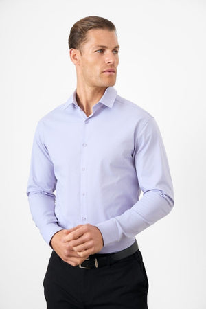 Muscle Fit Dress Shirt in Lilac - TAILORED ATHLETE - ROW