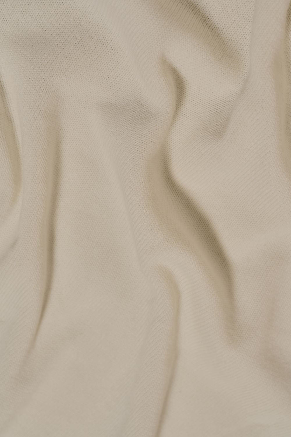 Open Collar Knitted Polo Shirt in Winter White