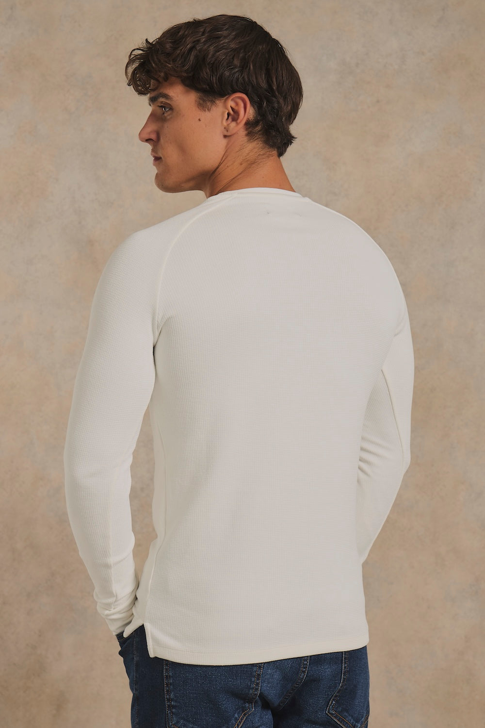Heavy Weight Textured Crew Neck in White