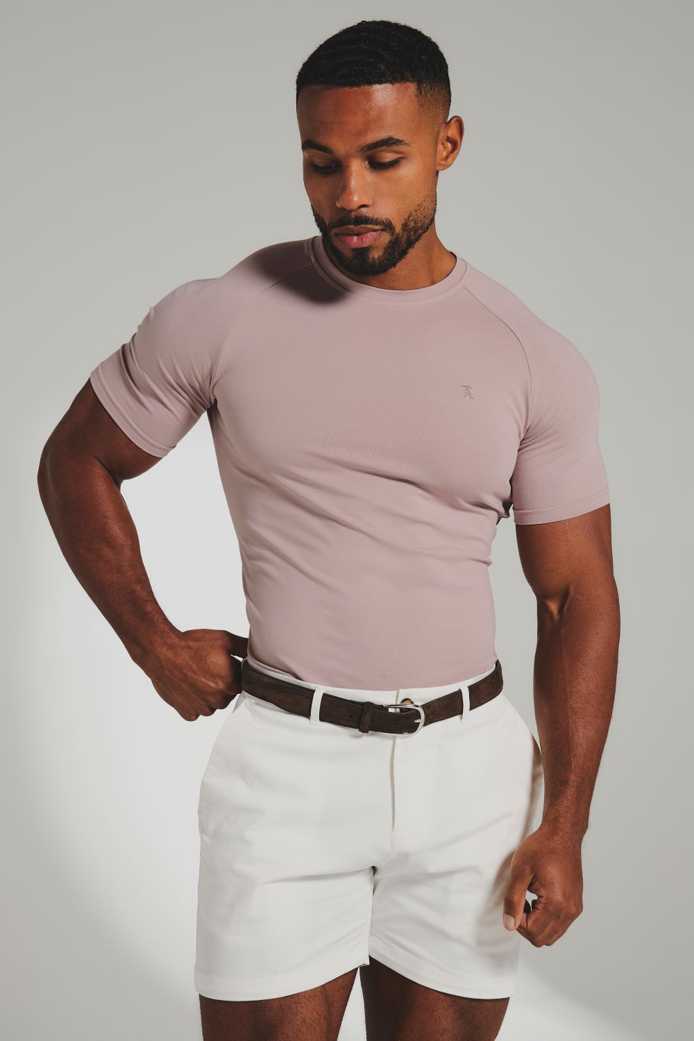 Muscle Fit T-Shirt in Mauve Pink
