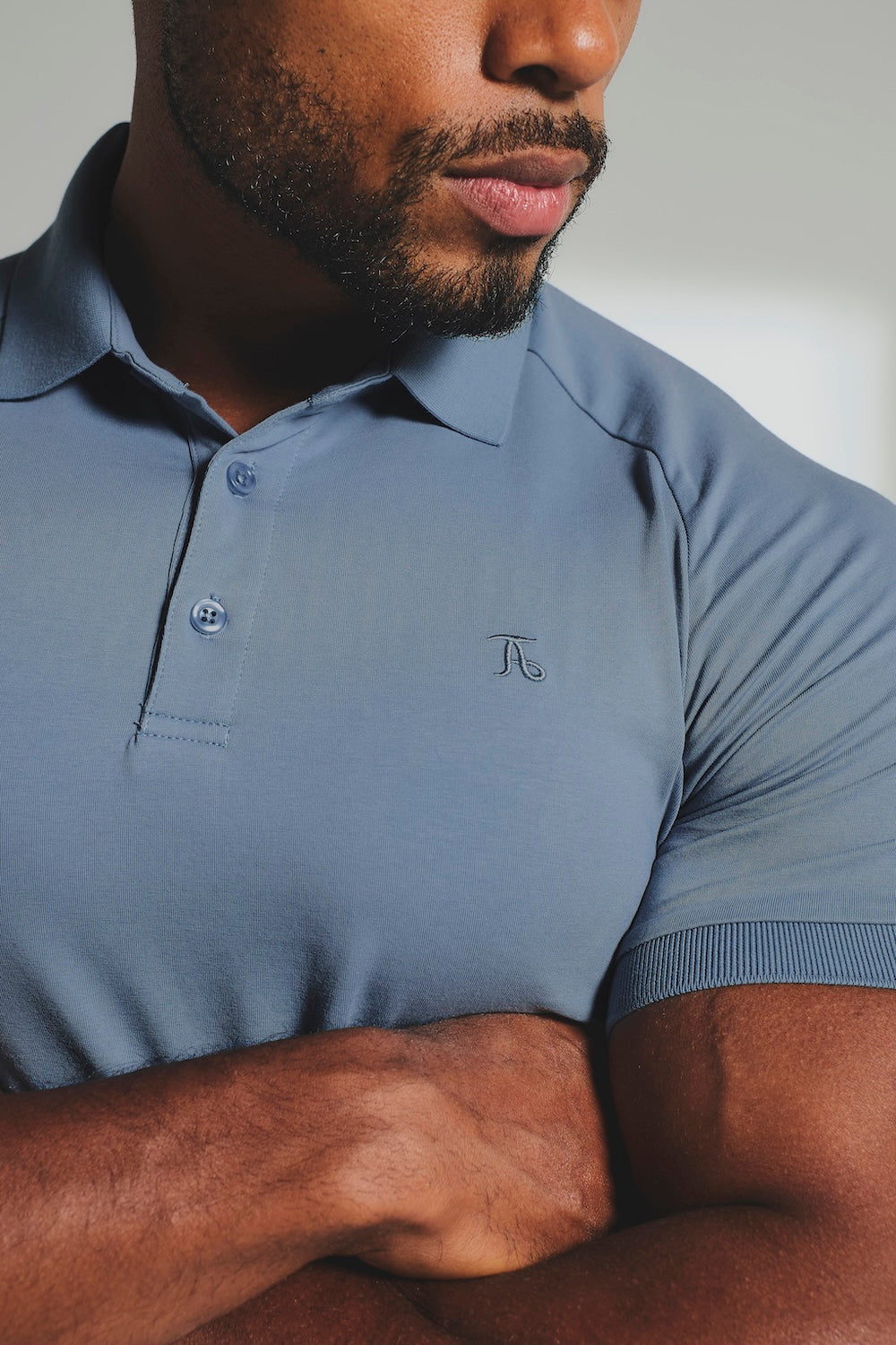 Muscle Fit Polo Shirt in Slate Blue
