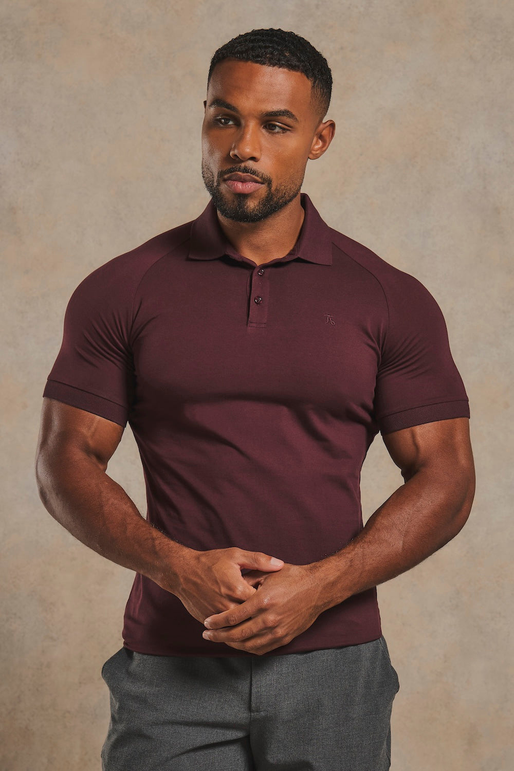 Muscle Fit Polo Shirt in Bordeaux