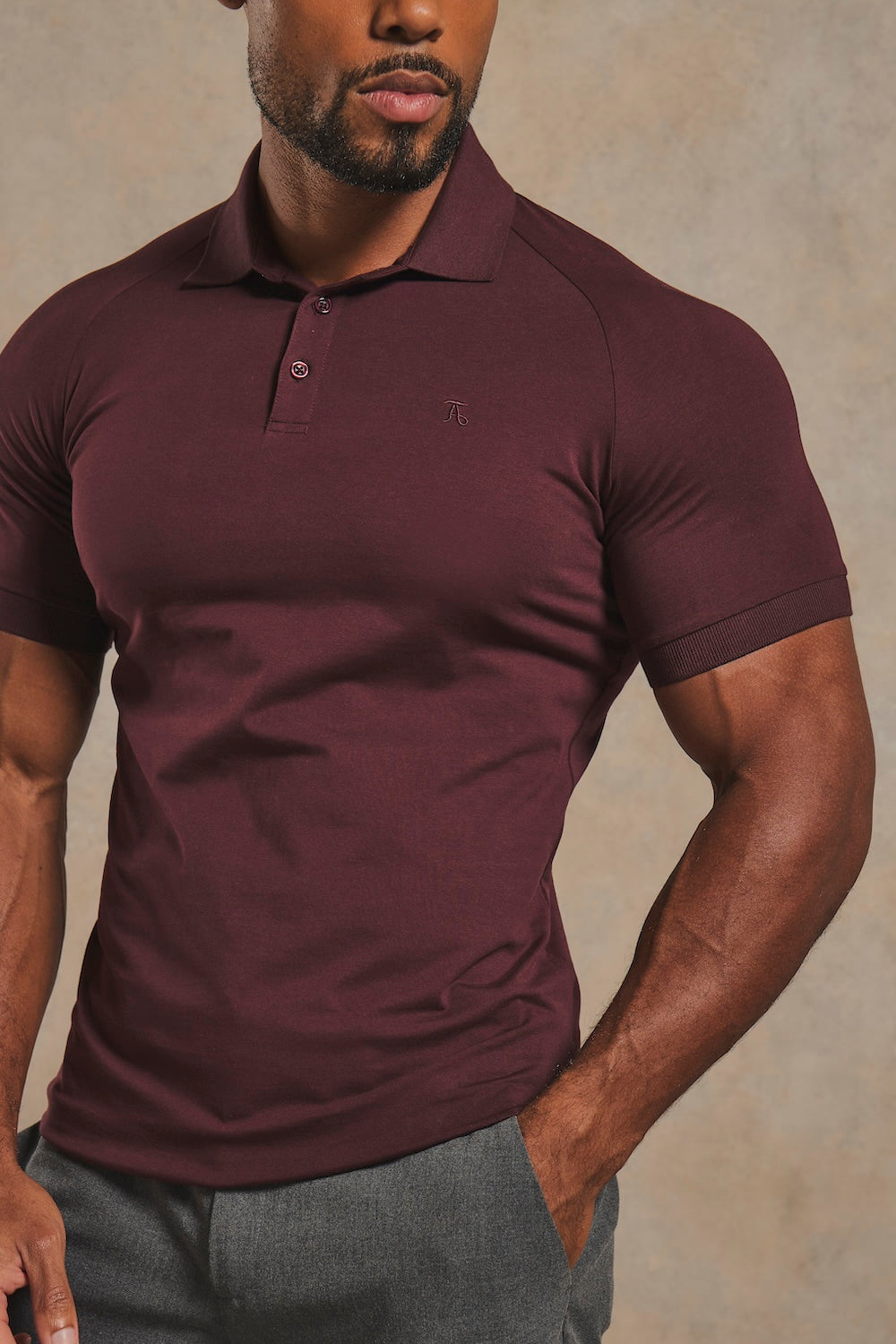 Muscle Fit Polo Shirt in Bordeaux