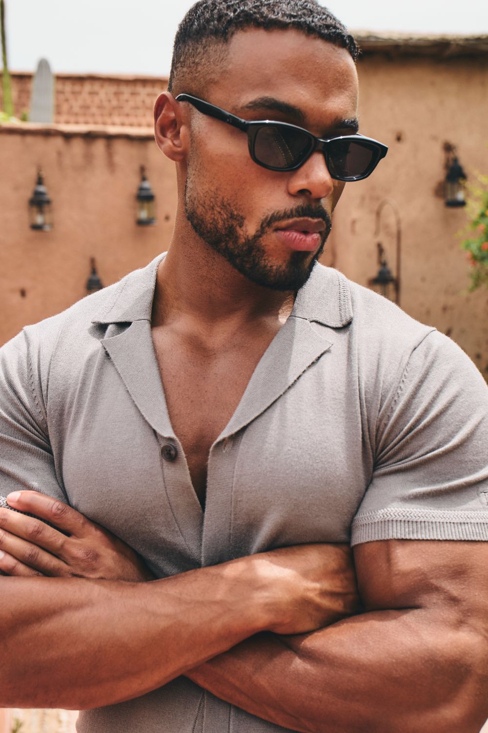 Knitted Shirt in Smoky Khaki