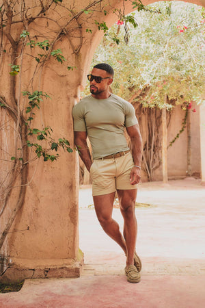 Muscle Fit T-Shirt in Soft Khaki