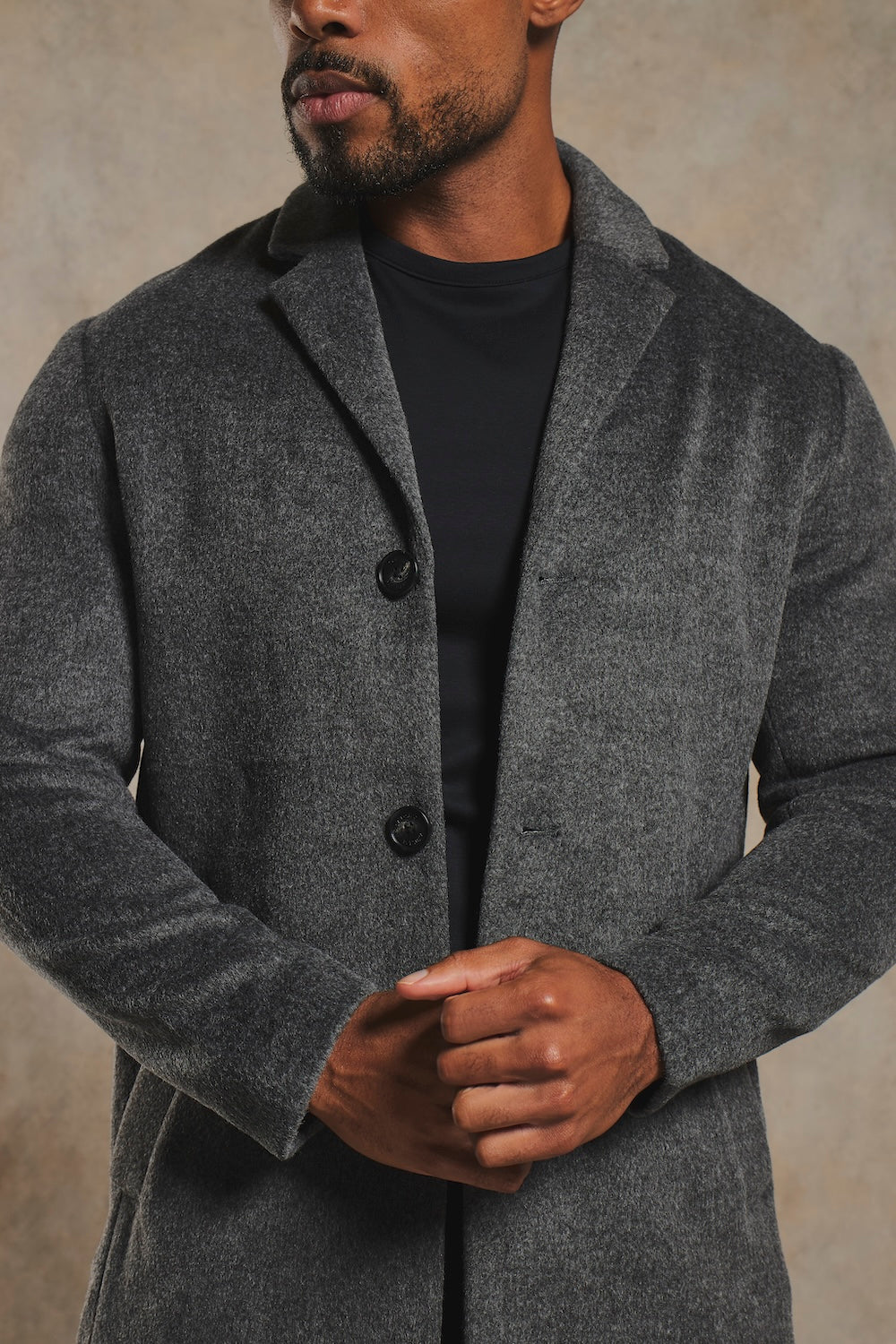 Single Breasted Overcoat in Grey