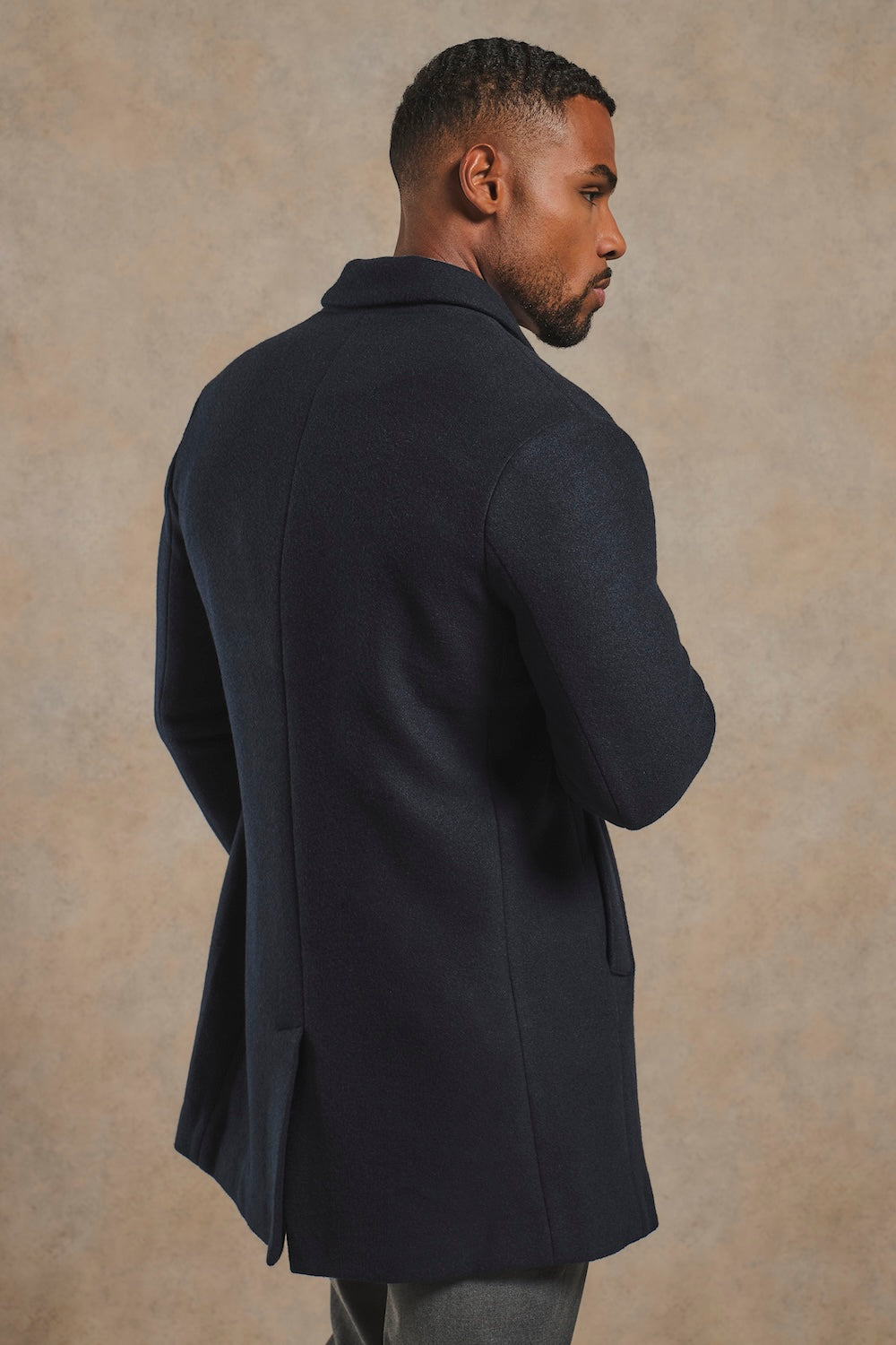 Single Breasted Overcoat in Navy