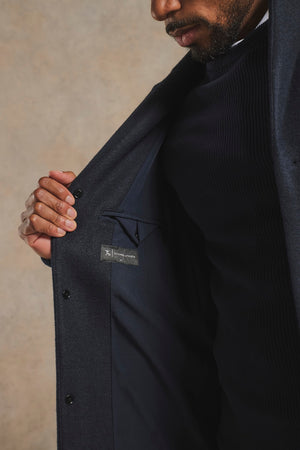 Single Breasted Overcoat in Navy