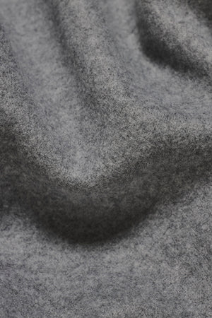Funnel Neck Overcoat in Mid Grey Marl