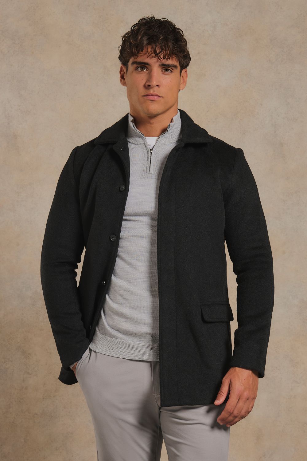Car Coat in Black