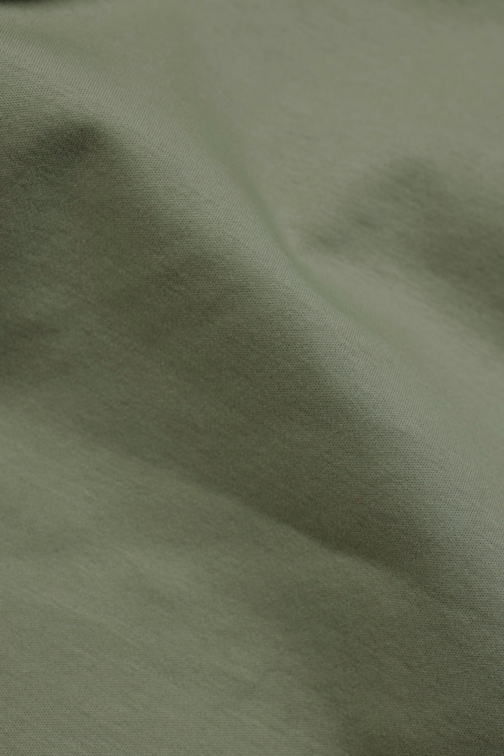 Mercerised Cotton Tipped Zip Neck Polo Shirt in Sage and White