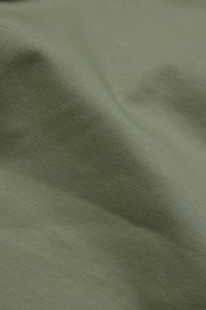 Mercerised Cotton Tipped Zip Neck Polo Shirt in Sage and White
