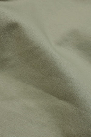Mercerised Cotton Tipped Zip Neck Polo Shirt in Sage and White