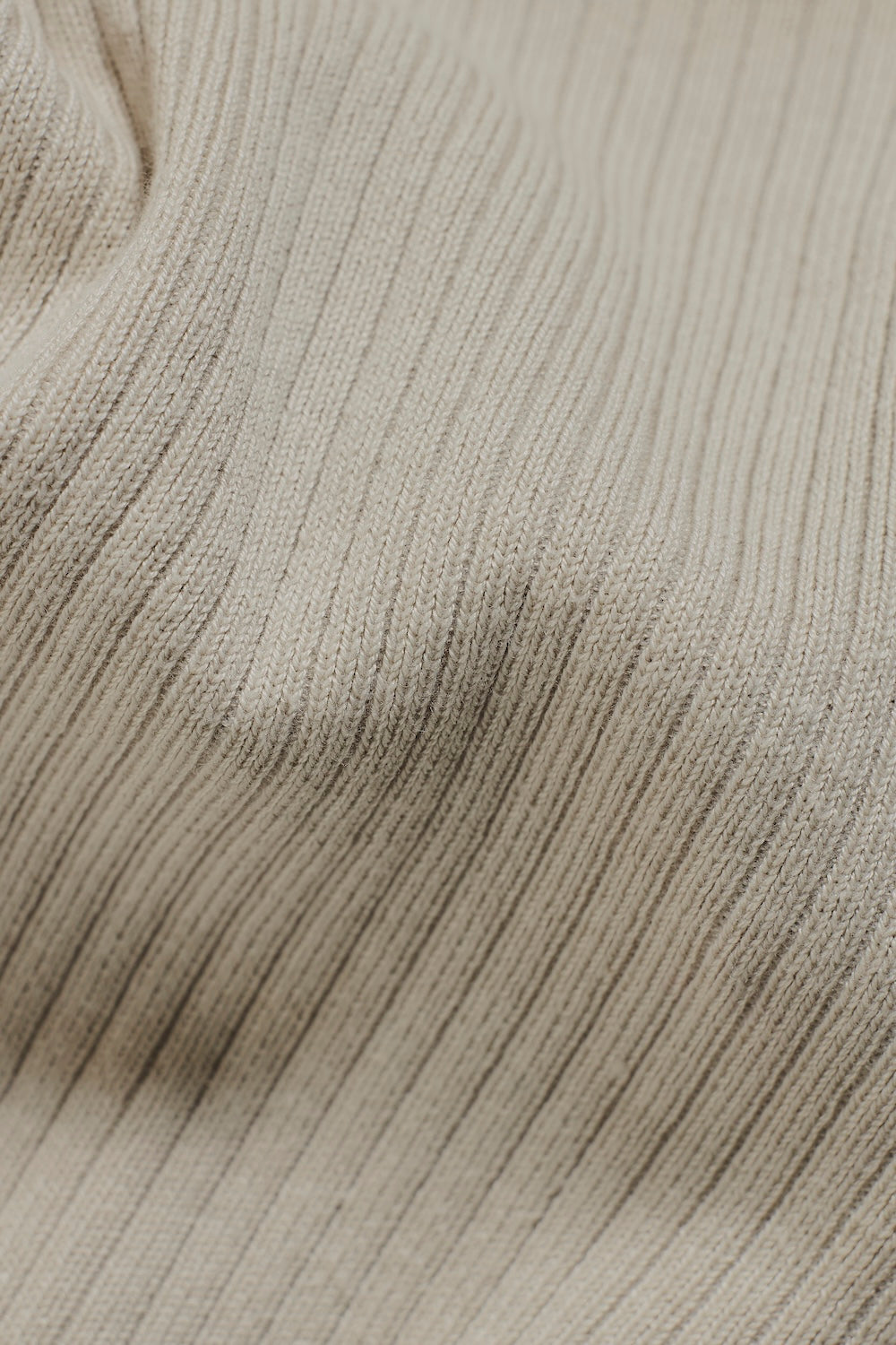 Soft Knitted Ribbed T-Shirt in Alabaster