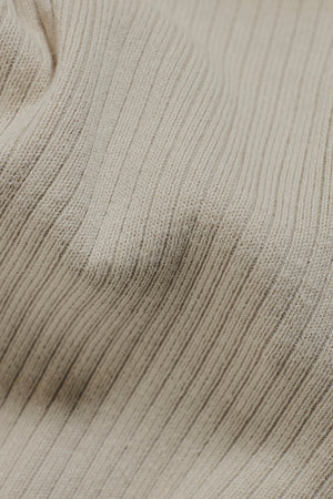 Soft Knitted Ribbed T-Shirt in Alabaster