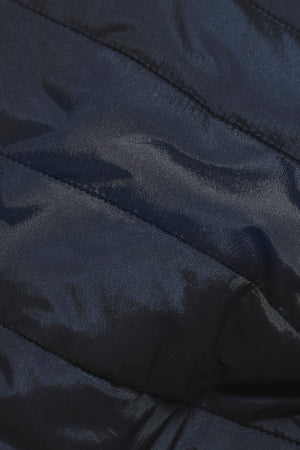 Hybrid Quilt and Jersey Zip Through Jacket in Navy