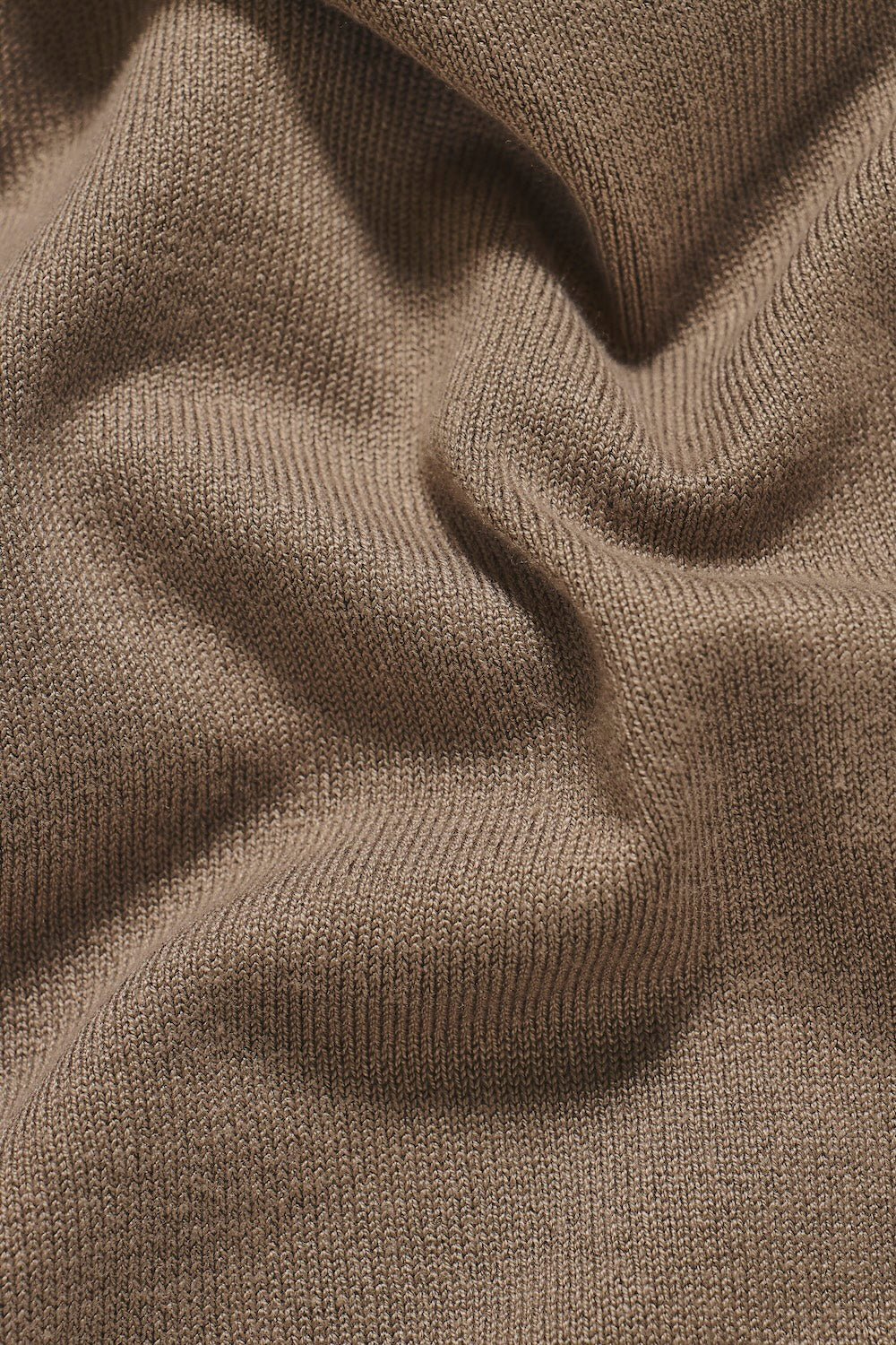 Open Collar Knitted Polo Shirt in Mink