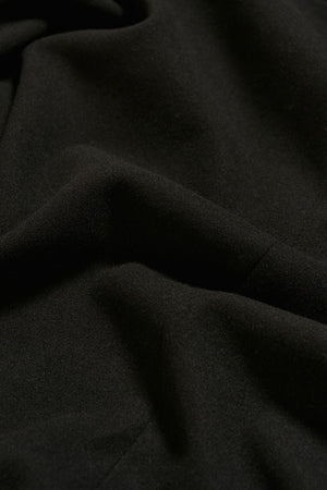 Single Breasted Overcoat with Removable Mock Gilet in Black