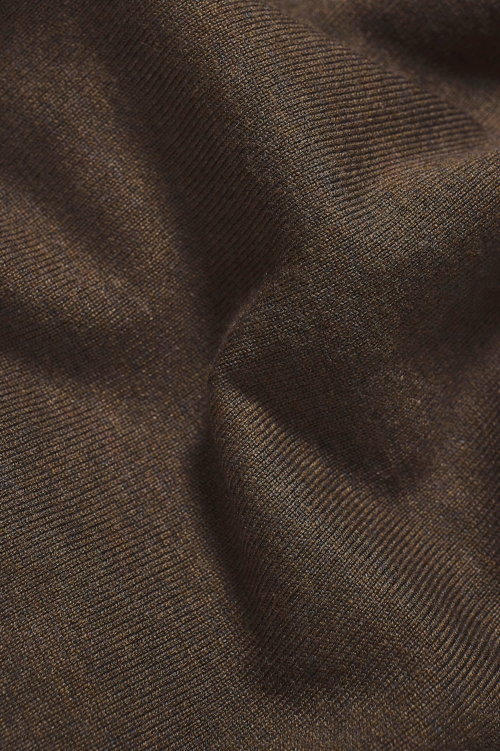 Tipped Knitted Polo Shirt in Brown Marl with Alabaster Tipping