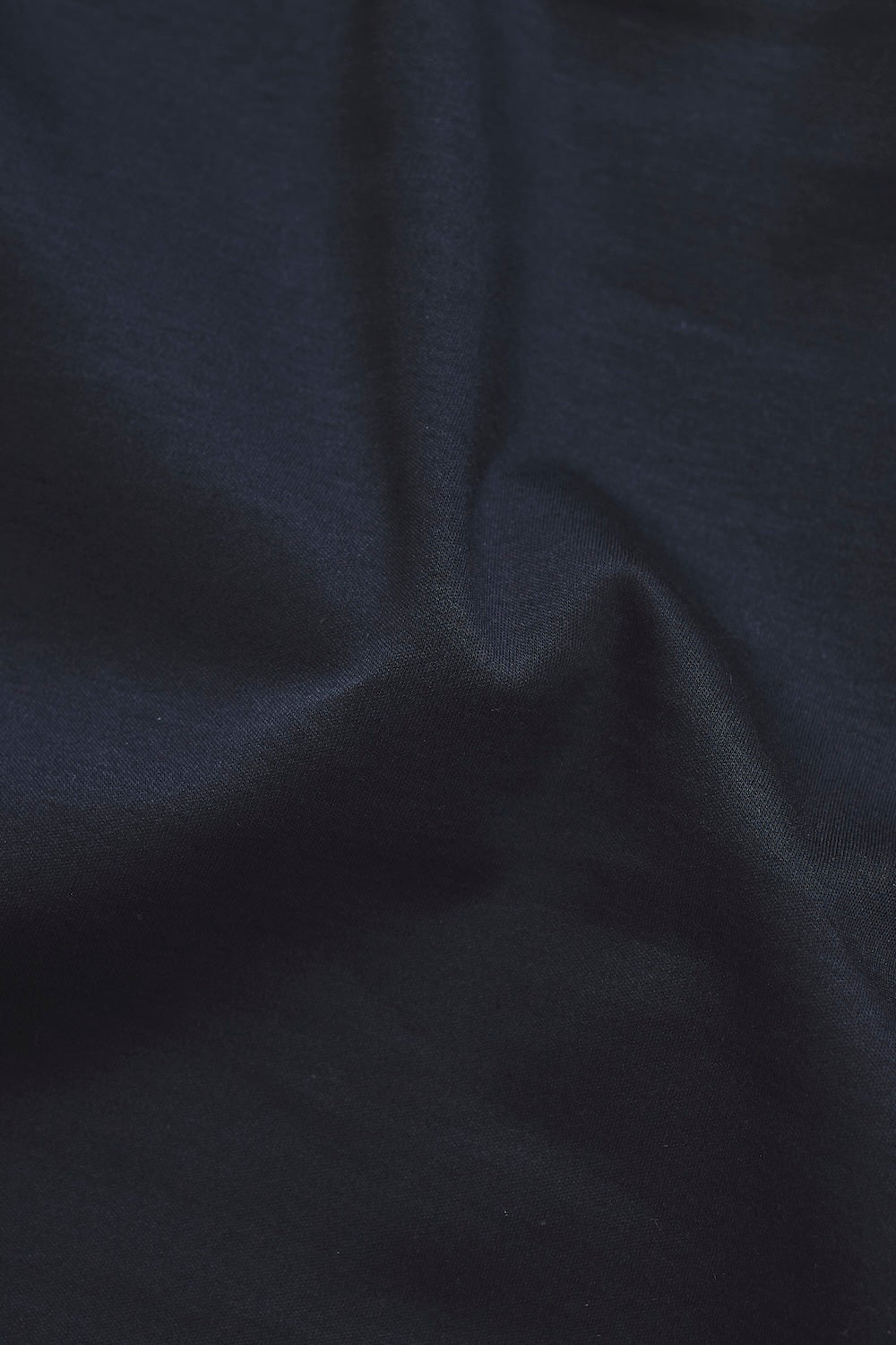 Mercerised Cotton Tipped Zip Neck Polo Shirt in Navy and White