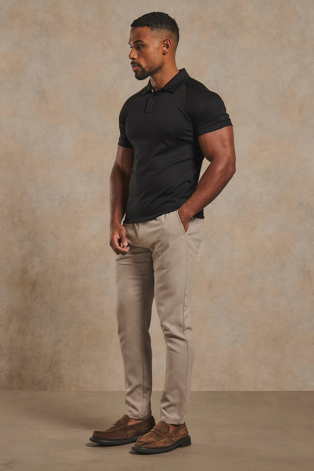 Luxe Smart Polo Shirt in Black