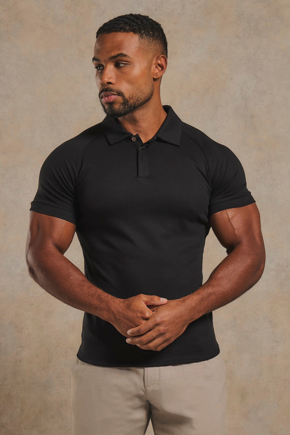 Luxe Smart Polo Shirt in Black